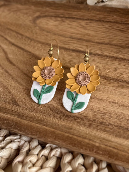 Handmade Golden Bloom Sunflower Earrings