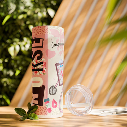 Empowered Nurse Tumbler: Filled with Words of Strength & Positivity, 20 oz