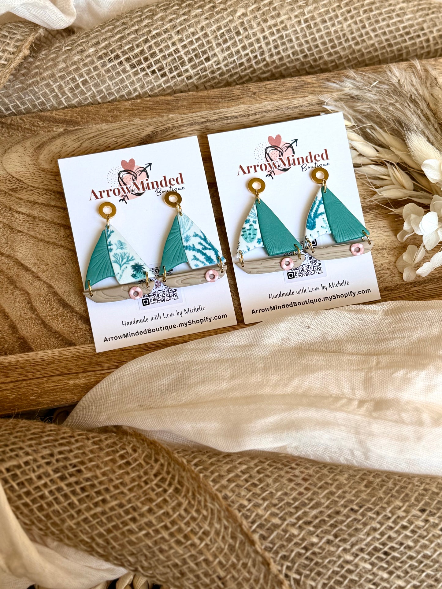 Handmade Sea Glass Harbor Sailboats