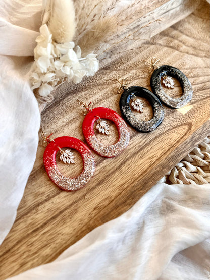 Handmade Frosted Ember Hoop Earrings