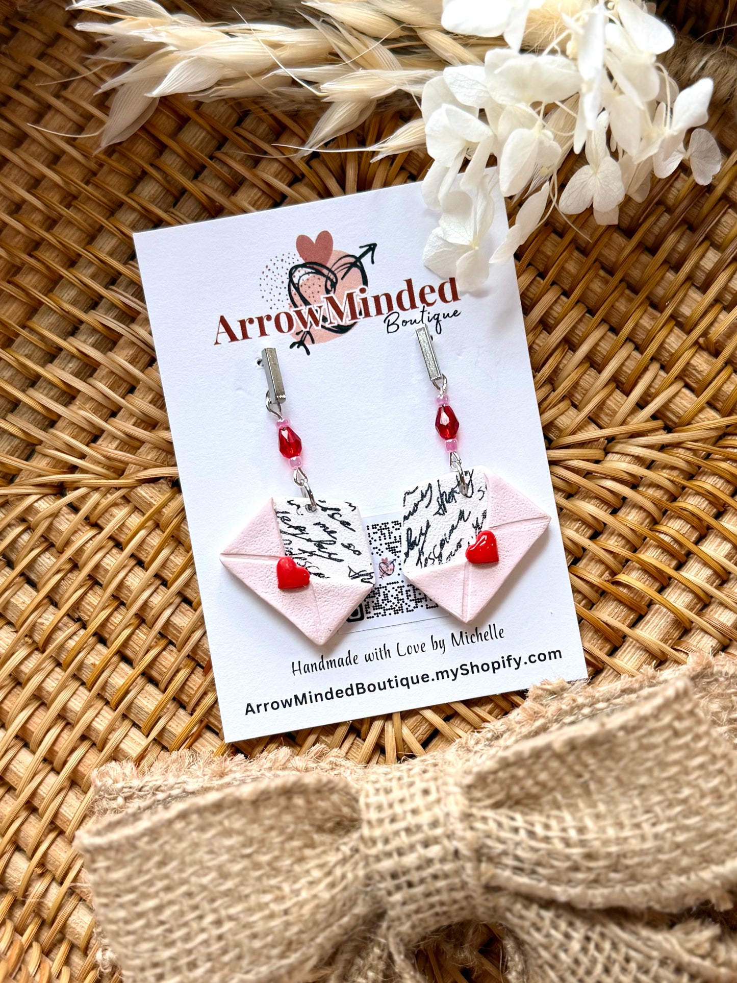 Handmade Vintage Love Day Envelope Dangles