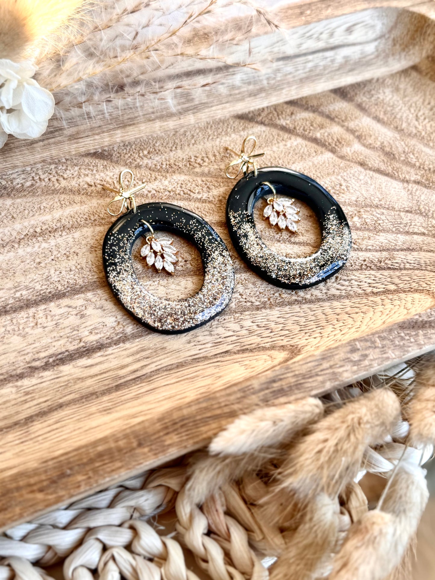 Handmade Frosted Ember Hoop Earrings