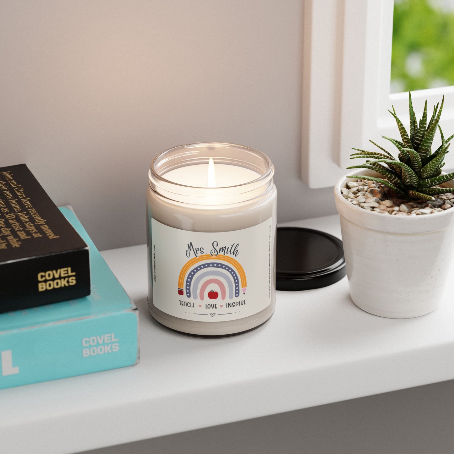 Custom Candle, Add Your Teacher's Name, "Teach, Love, Inspire" Teacher Appreciation Gift