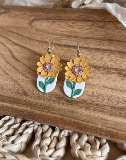 Handmade Golden Bloom Sunflower Earrings