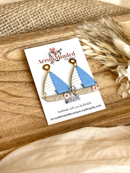 Handmade Blue Skies Harbor Sailboats