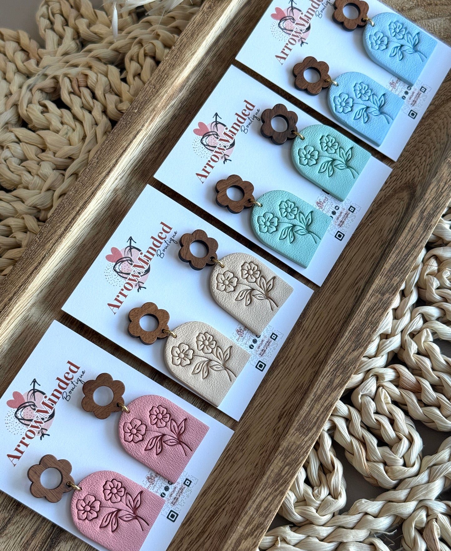 Handmade Autumn Flower Pressed Earrings