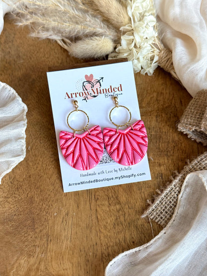 Handmade Boho Pink & Red Earrings