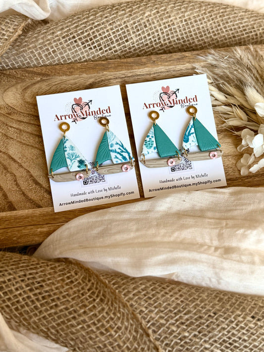 Handmade Sea Glass Harbor Sailboats