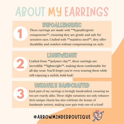 Handmade Christmas Yeti Earrings