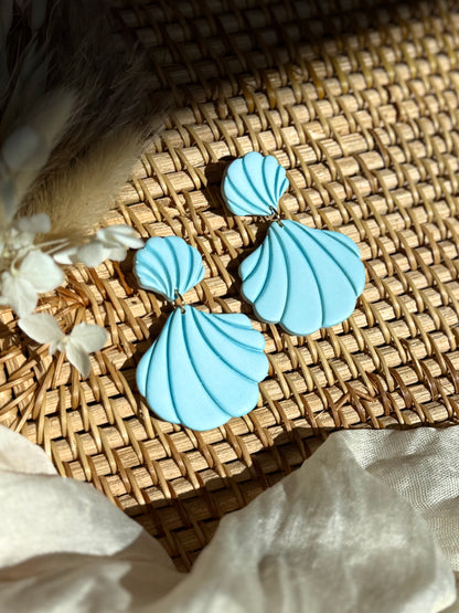 Handmade Shimmery Seashell Dangle Earrings