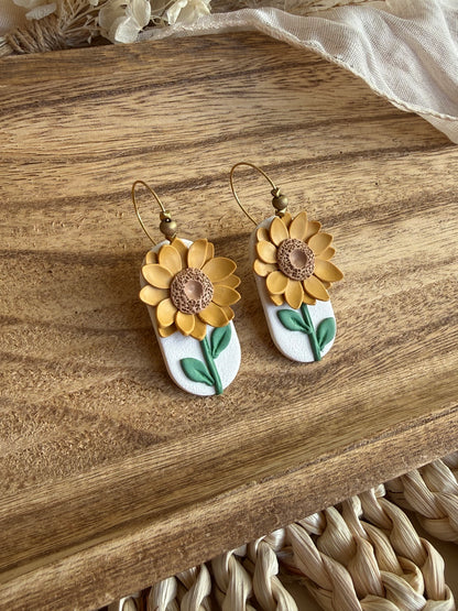 Handmade Golden Bloom Sunflower Earrings
