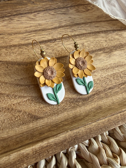 Handmade Golden Bloom Sunflower Earrings