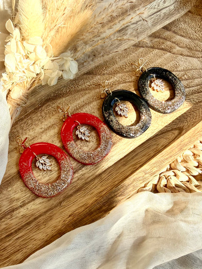 Handmade Frosted Ember Hoop Earrings