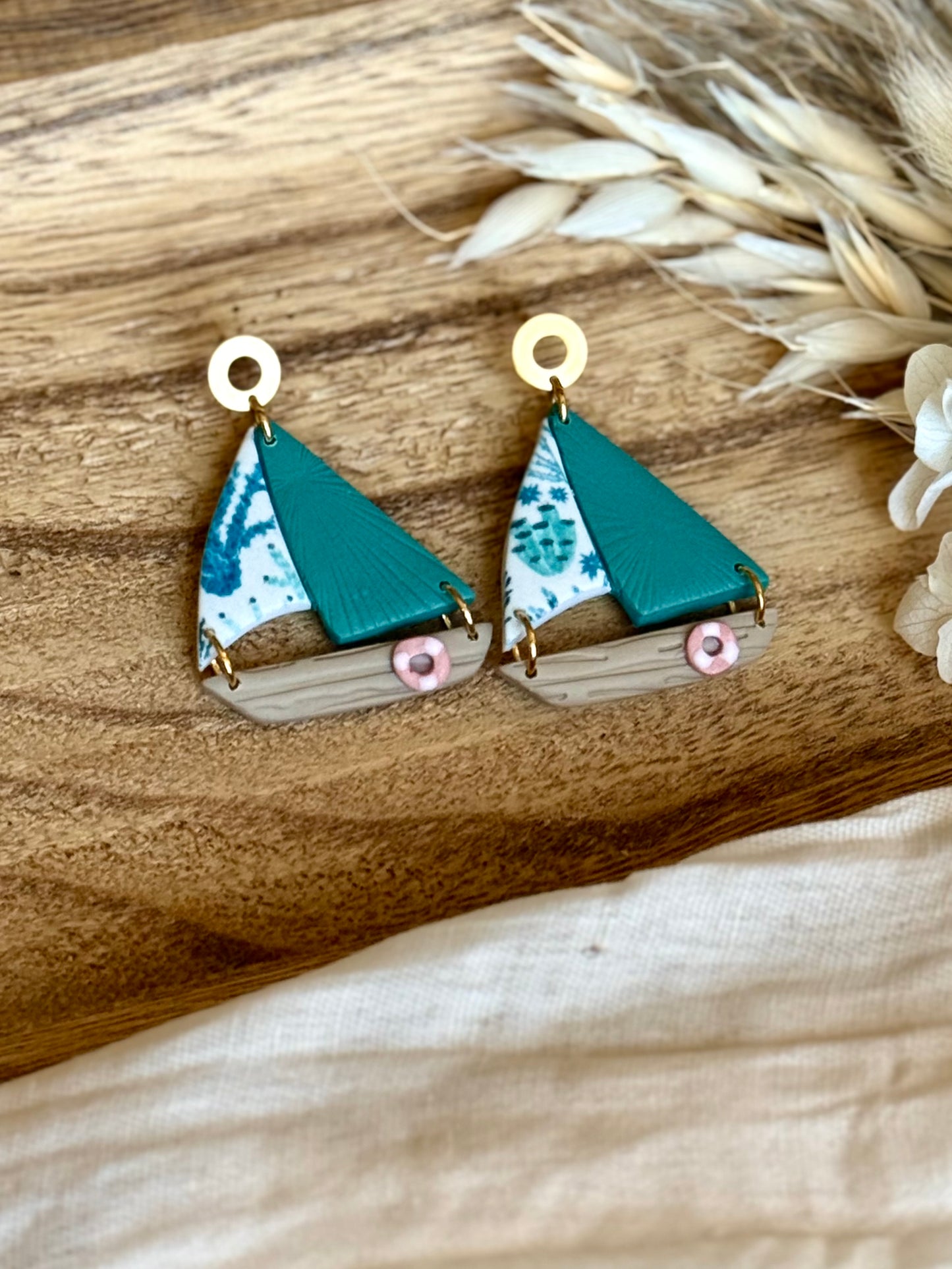 Handmade Sea Glass Harbor Sailboats