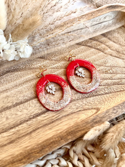 Handmade Frosted Ember Hoop Earrings