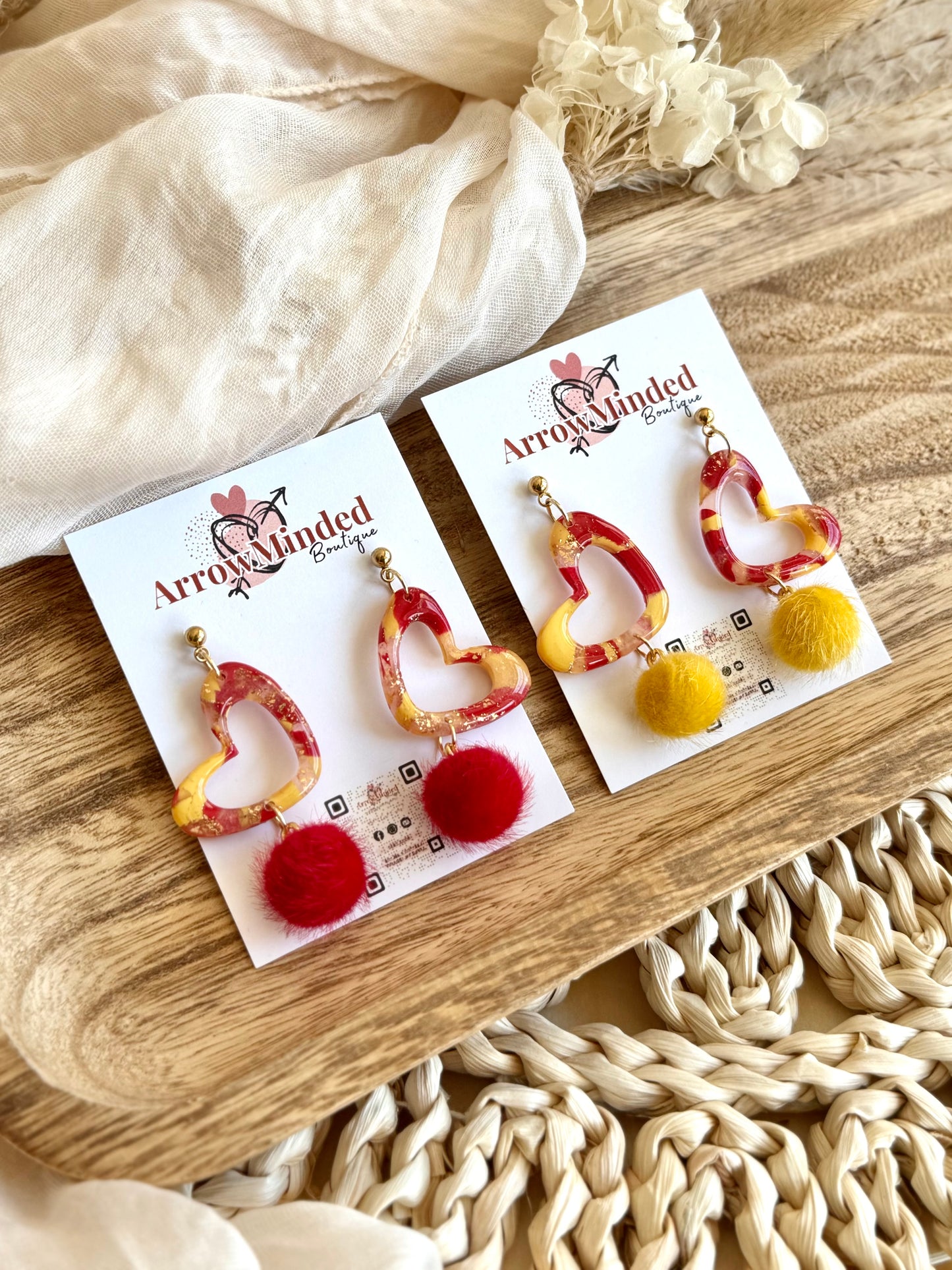 Handmade Heart of KC Earrings