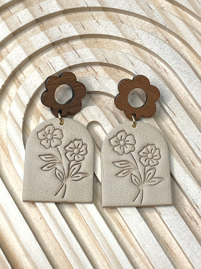 Handmade Autumn Flower Pressed Earrings