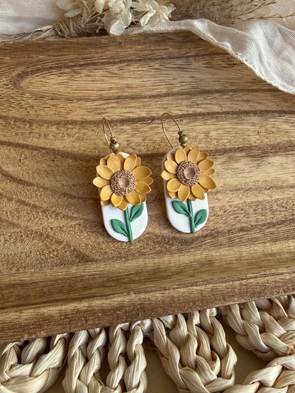 Handmade Golden Bloom Sunflower Earrings
