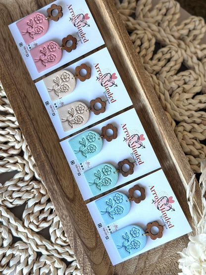 Handmade Autumn Flower Pressed Earrings