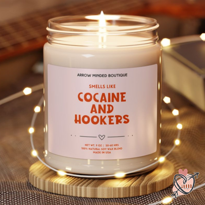 Candle Smells Like Cocaine and Hookers, Funny Friend Candle Gift