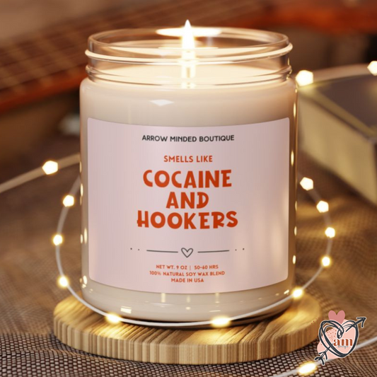 Candle Smells Like Cocaine and Hookers, Funny Friend Candle Gift