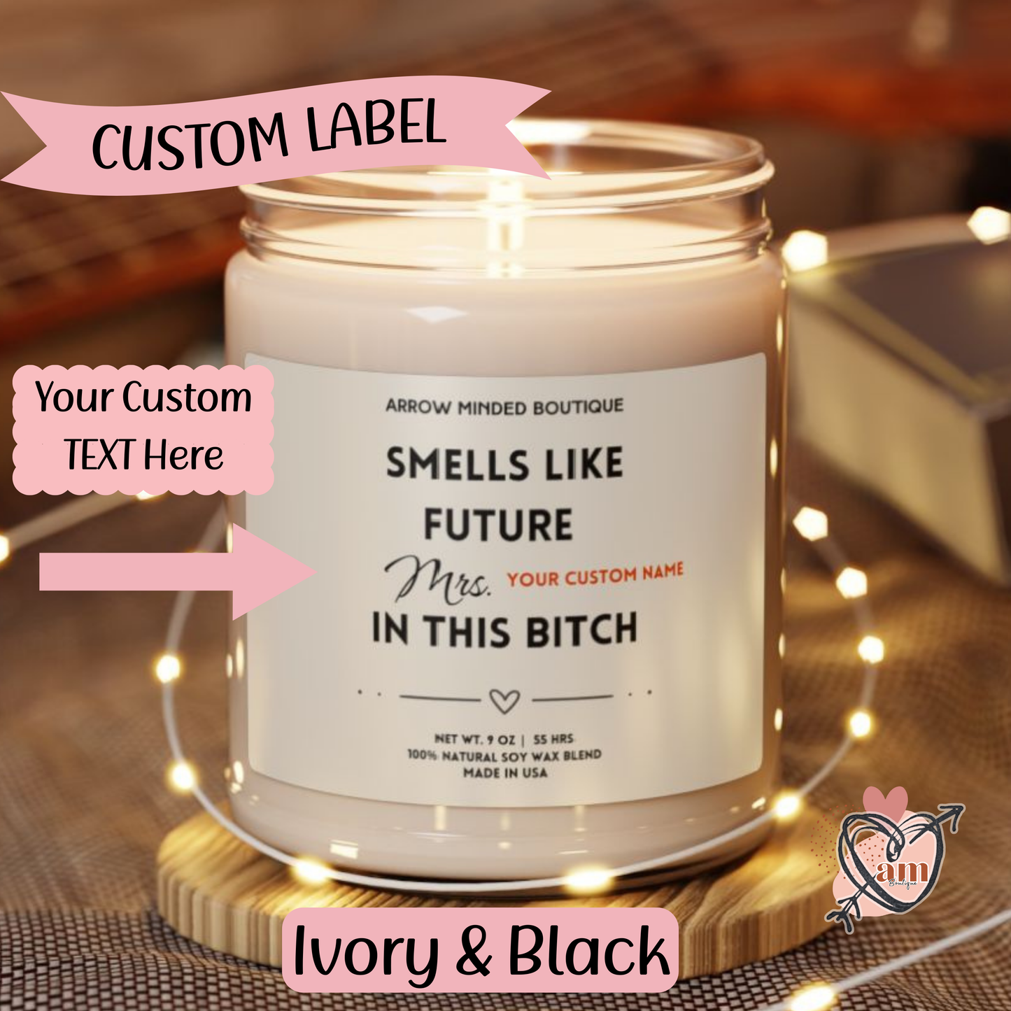 Custom Candle "Smells Like Future Mrs.", Funny, Unique Personalized Gift