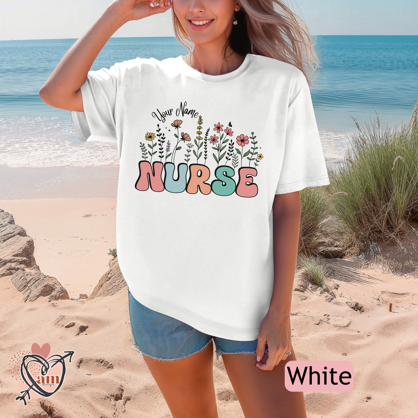 Custom Nurse Wildflower Shirt