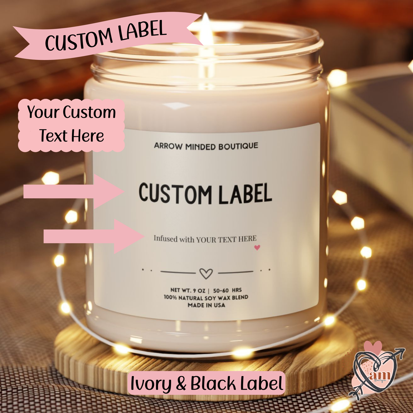 Custom Candle Fun Unique Gift, Scented Soy Candle, Personalize Candle Gift