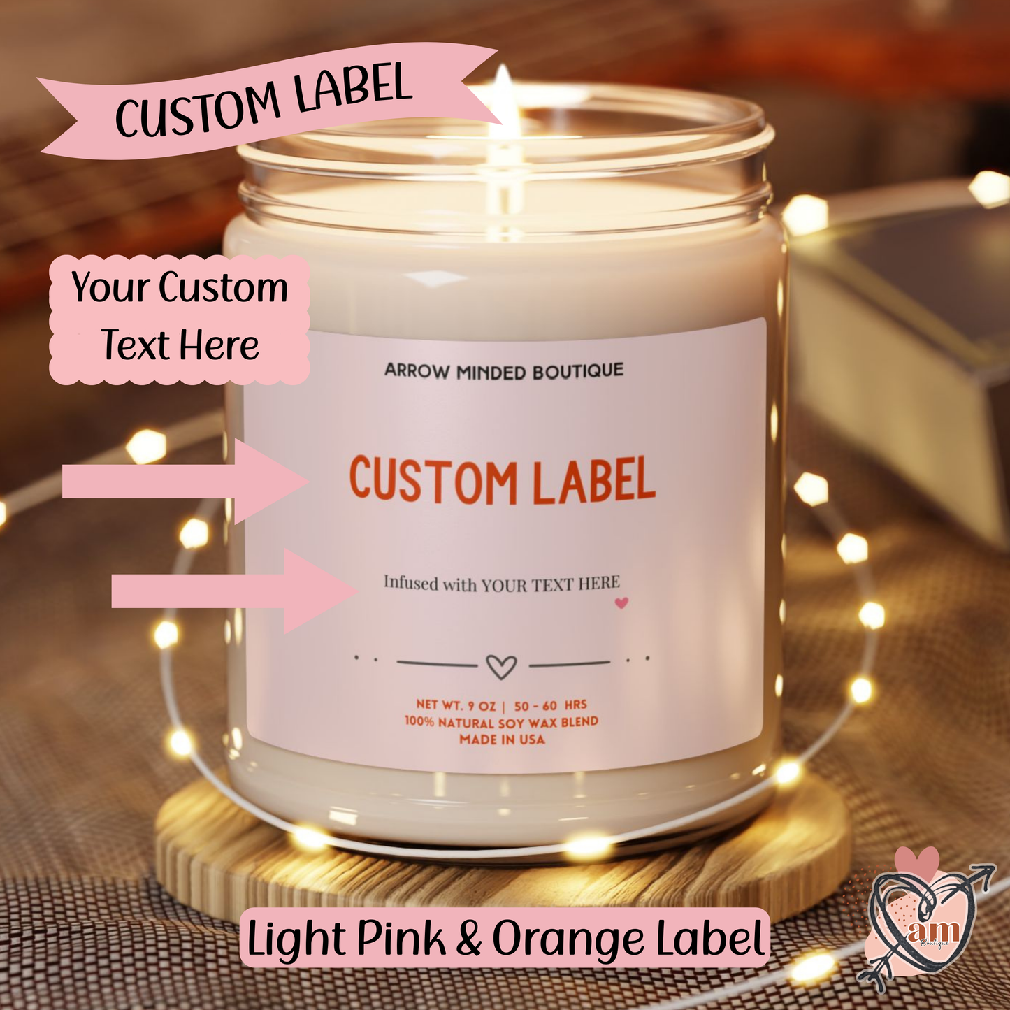 Custom Candle Fun Unique Gift, Scented Soy Candle, Personalize Candle Gift