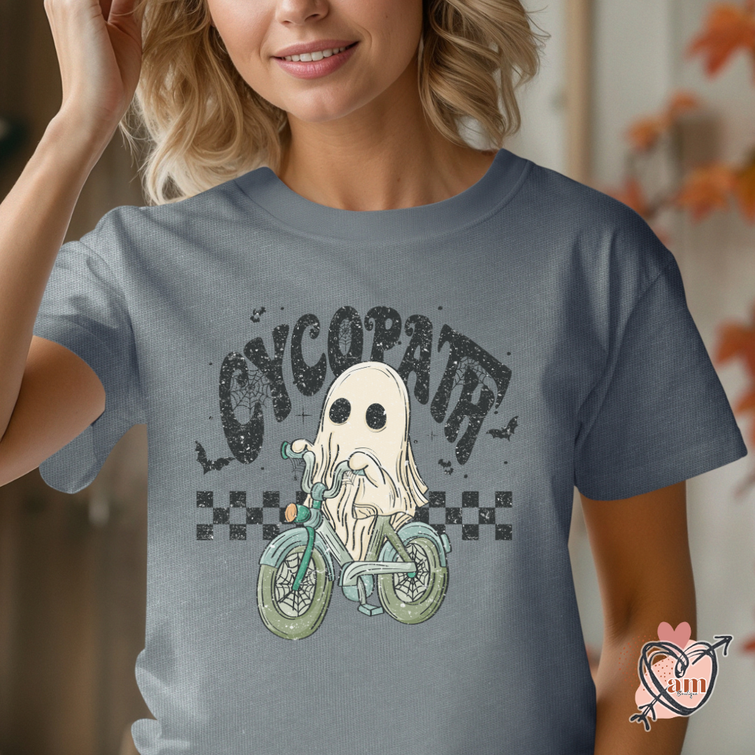 Cycopath Ghost Bicycle Halloween Unisex Shirt