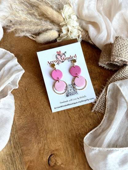 Handmade Pink Gold Dangle Earrings