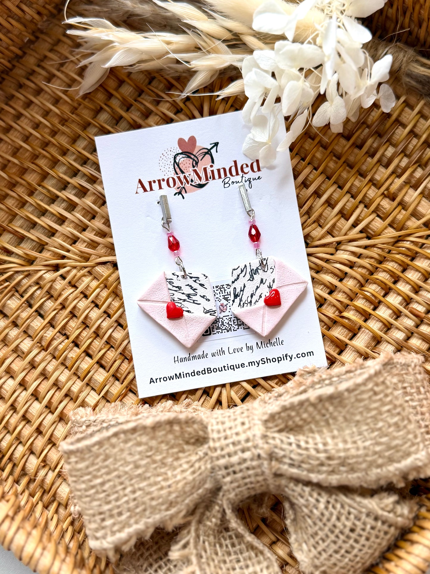 Handmade Vintage Love Day Envelope Dangles