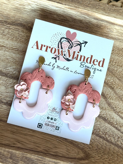 Handmade Floral Scalloped Earrings