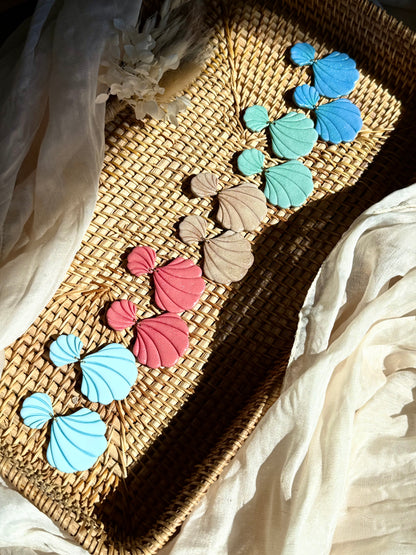 Handmade Shimmery Seashell Dangle Earrings