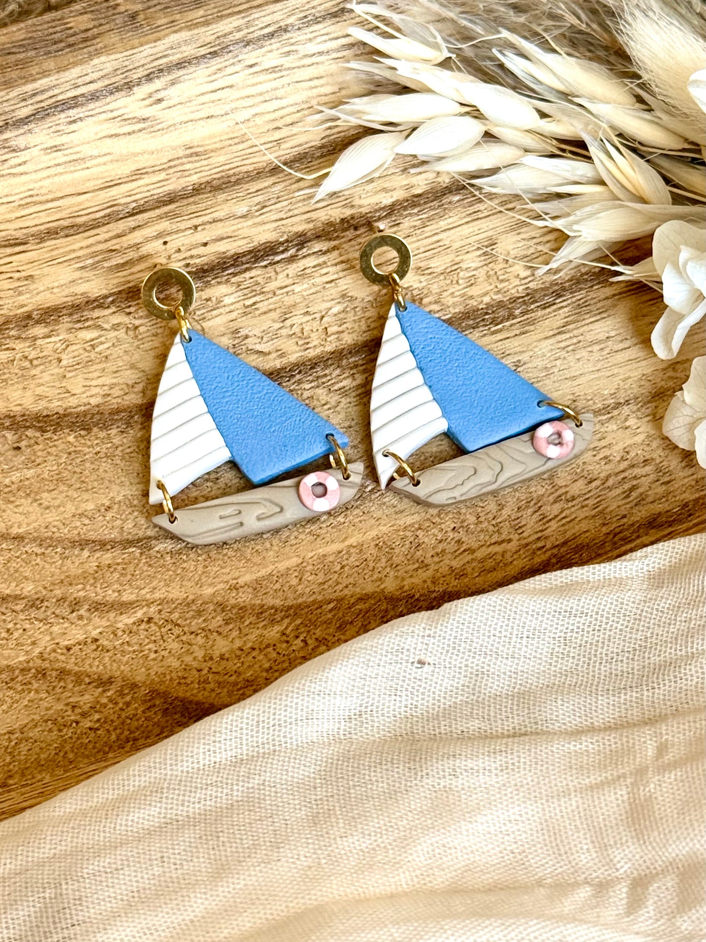 Handmade Blue Skies Harbor Sailboats
