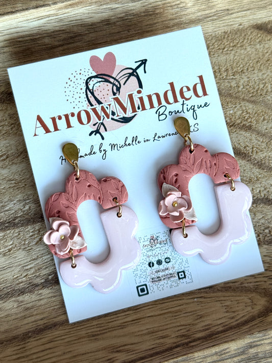 Handmade Floral Scalloped Earrings