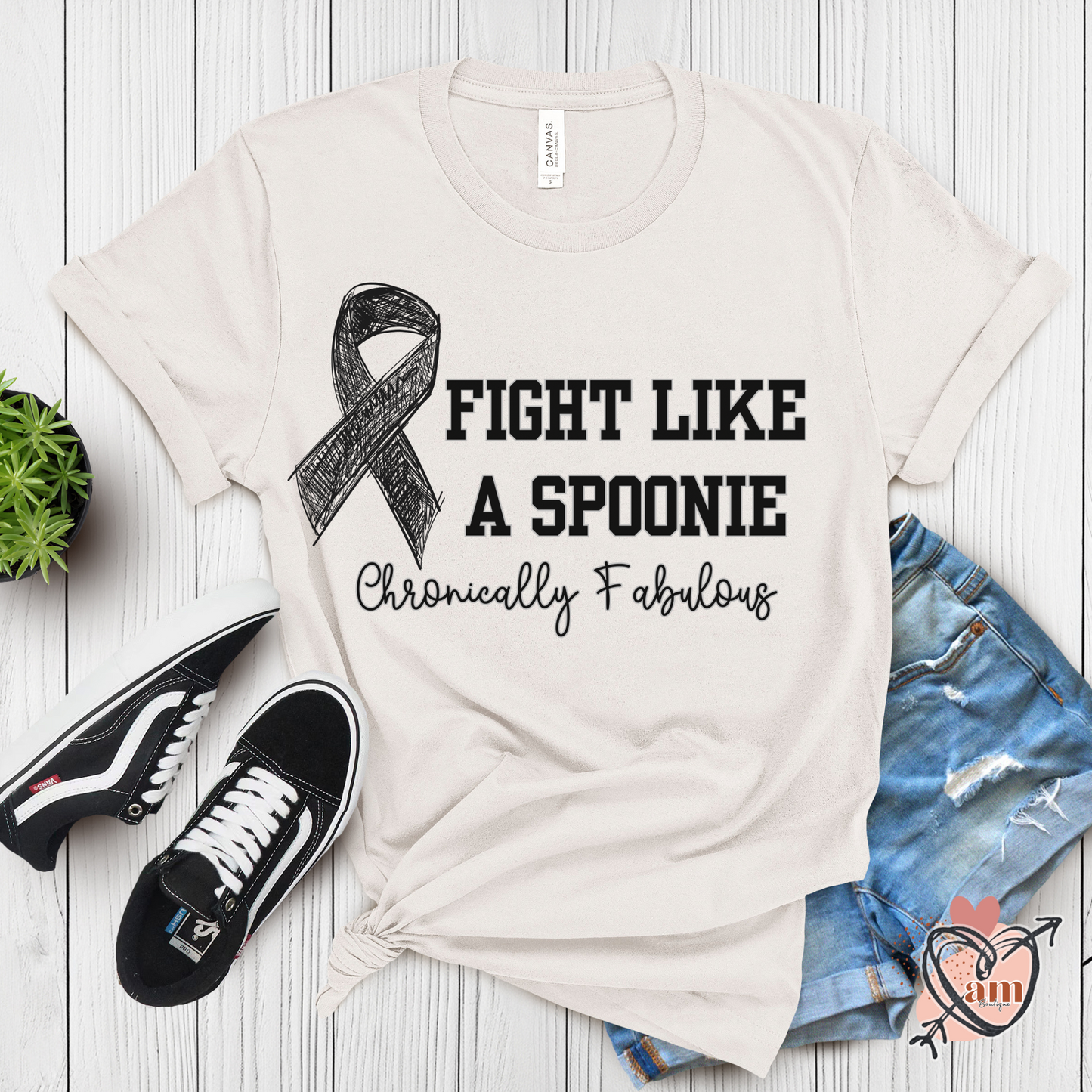 Chronic Illness Awareness Tee - Fight Like a Spoonie