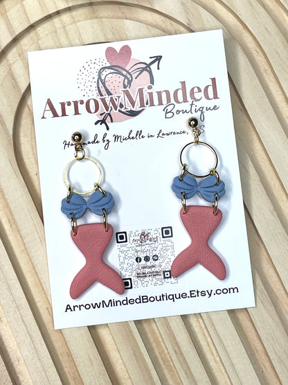 Handmade Mermaid Dangle Earrings
