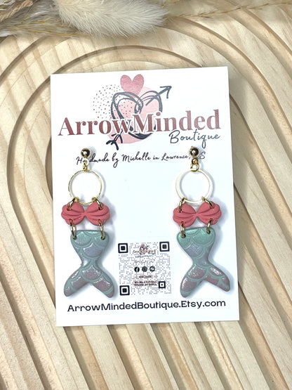 Handmade Mermaid Dangle Earrings