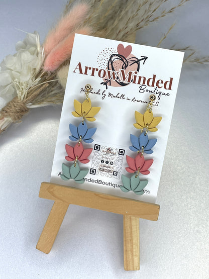 Handmade Lotus Dangle Earrings