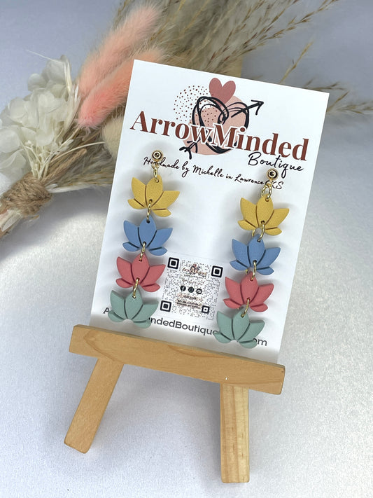 Handmade Lotus Dangle Earrings