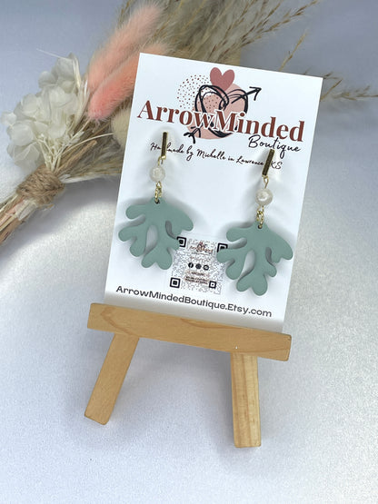 Handmade Coral Dangle Earrings