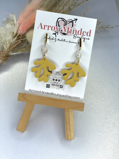 Handmade Coral Dangle Earrings