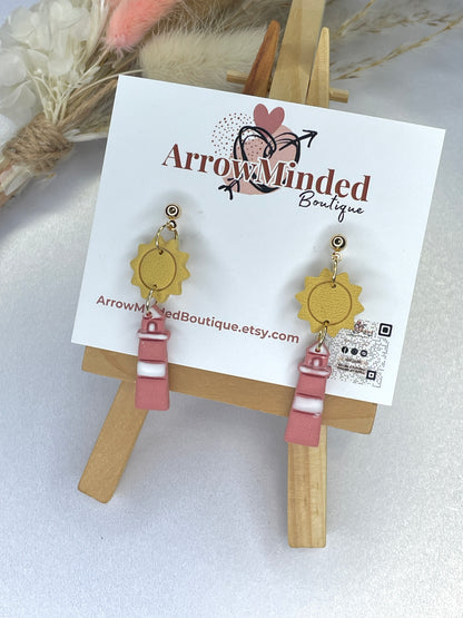 Handmade Sunny Lighthouse Dangles