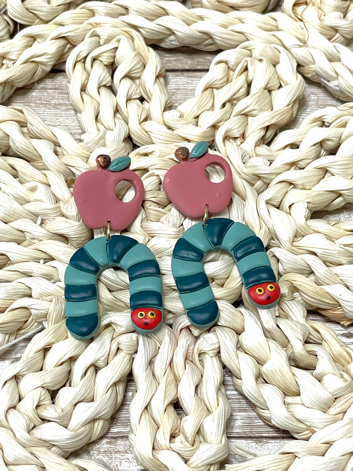 Handmade Hungry Caterpillar Earrings