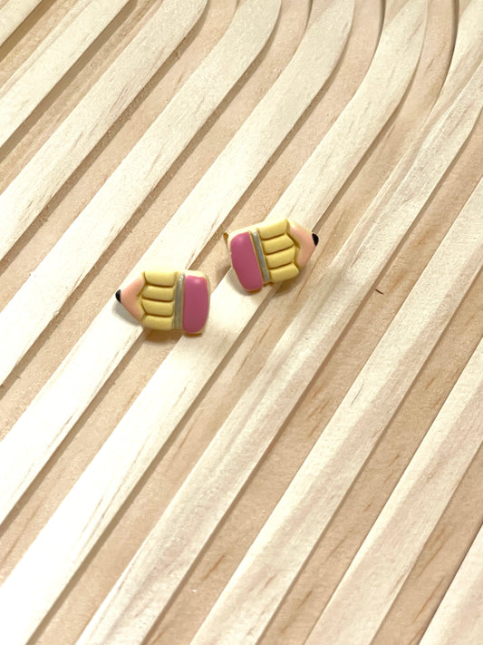 Handmade Pencil Stud Earrings