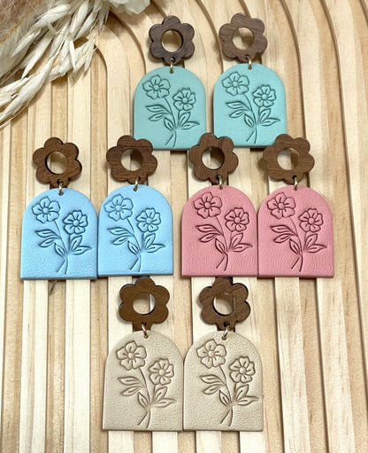 Handmade Autumn Flower Pressed Earrings
