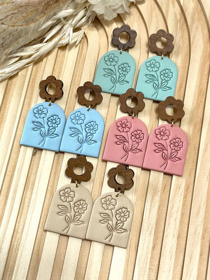 Handmade Autumn Flower Pressed Earrings