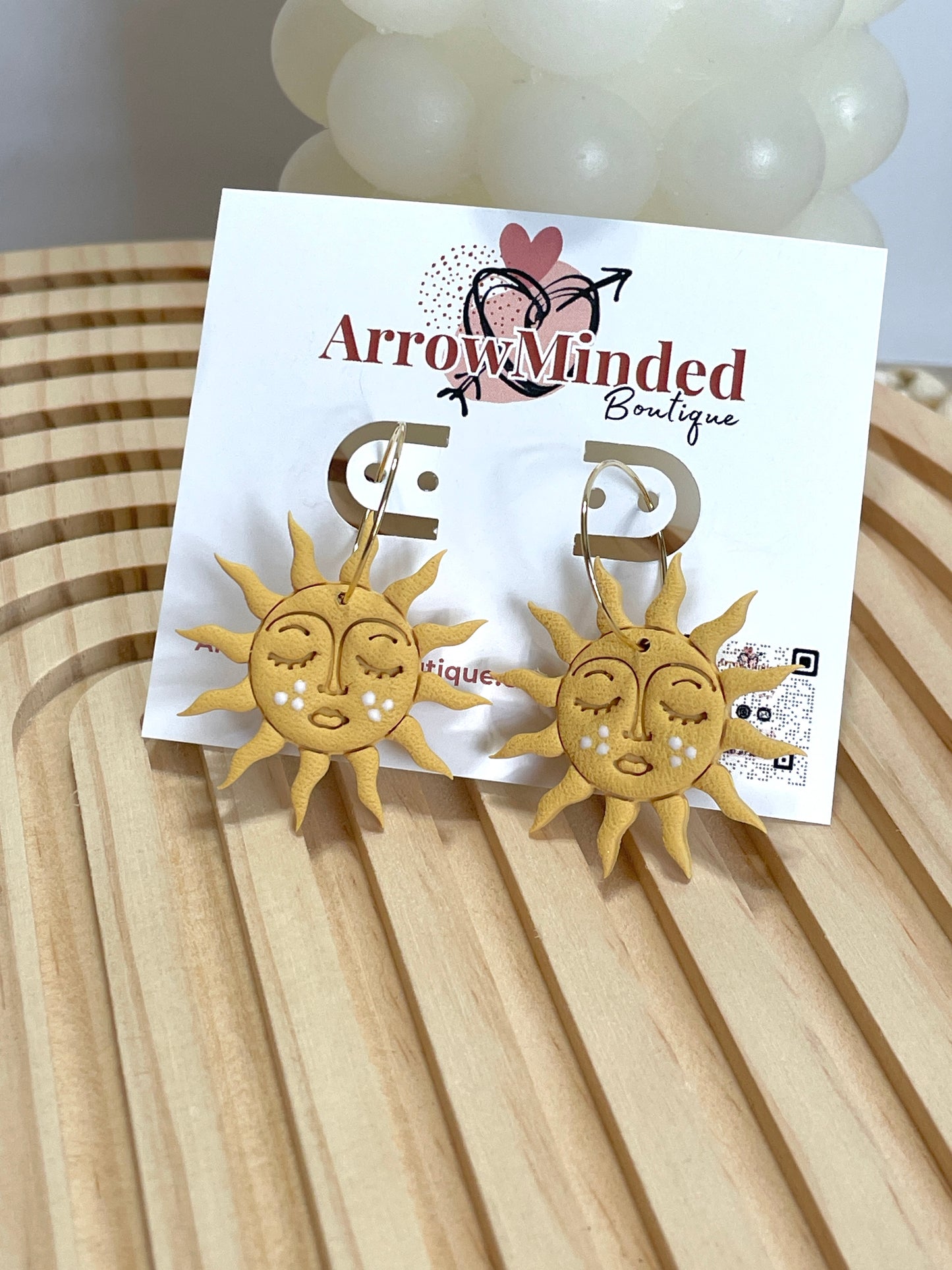 Handmade Boho Sun Hoop Earrings
