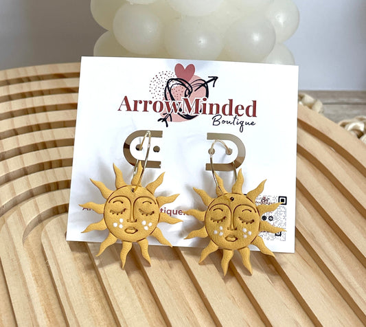 Handmade Boho Sun Hoop Earrings